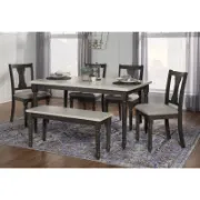 6-Piece Two Toned Wood and Upholstered Dining Set