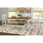 6-Piece Two Toned Wood and Upholstered Dining Set