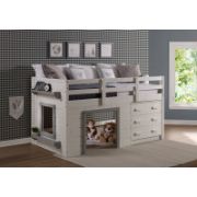 Twin Solid Wood Loft Bed with Shelves