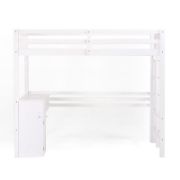 Twin Loft Bed with Desk and Storage Cabinet