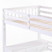 Twin Loft Bed with Desk and Storage Cabinet
