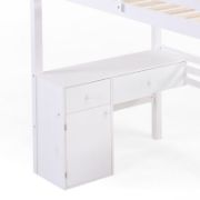 Twin Loft Bed with Desk and Storage Cabinet