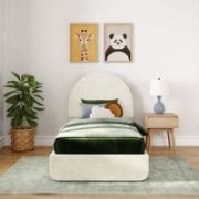 Upholstered Bed with Arched Headboard