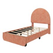 Upholstered Bed with Arched Headboard