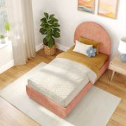 Upholstered Bed with Arched Headboard