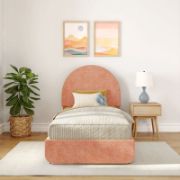 Upholstered Bed with Arched Headboard