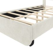 Upholstered Bed with Arched Headboard