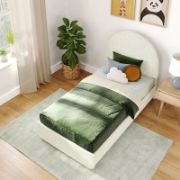 Upholstered Bed with Arched Headboard