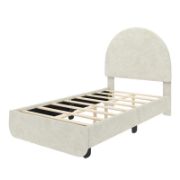 Upholstered Bed with Arched Headboard