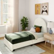Upholstered Bed with Arched Headboard
