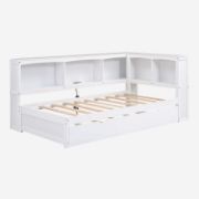 Twin Size Daybed with Trundle, Storage Cabinets, and USB Ports