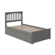 Solid Wood Twin  Bed with Paneled Headboard, Footboard, and Trundleard, and Trundle