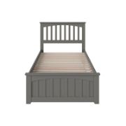 Solid Wood Twin  Bed with Paneled Headboard, Footboard, and Trundle