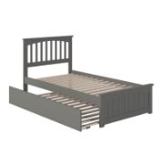 Solid Wood Twin  Bed with Paneled Headboard, Footboard, and Trundle