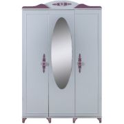 Children's Wardrobe with Mirror and Double Doors