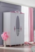 Children's Wardrobe with Mirror and Double Doors