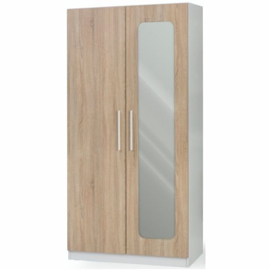 Modern Kids Wardrobe with Built-in Mirror