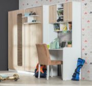 Modern Kids Wardrobe with Built-in Mirror
