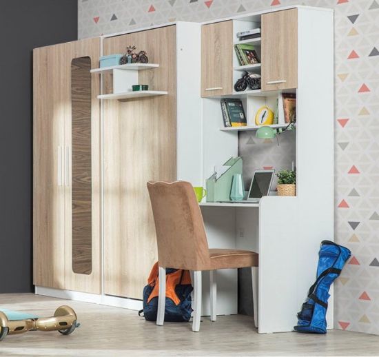 Modern Kids Wardrobe with Built-in Mirror