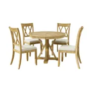 Solid Wood Top Pedestal Dining Set