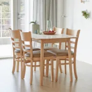 4-Person Rubberwood Dining Set