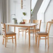 4-Person Rubberwood Dining Set