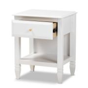 1-Drawer Solid Wood Nightstand with Tapered Feet