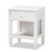 1-Drawer Solid Wood Nightstand with Tapered Feet