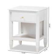 1-Drawer Solid Wood Nightstand with Tapered Feet
