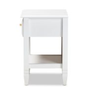 1-Drawer Solid Wood Nightstand with Tapered Feet
