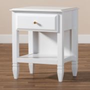 1-Drawer Solid Wood Nightstand with Tapered Feet