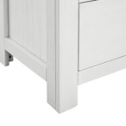 Modern White Kids Nightstand with Black Trim