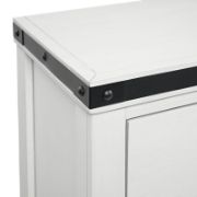 Modern White Kids Nightstand with Black Trim