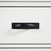 Modern White Kids Nightstand with Black Trim