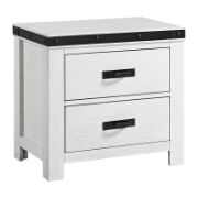 Modern White Kids Nightstand with Black Trim