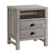Wooden Nightstand for Kids with Rustic Finish