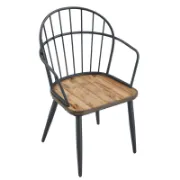 5-Piece Wood And Metal Round Dining Set