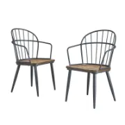 5-Piece Wood And Metal Round Dining Set