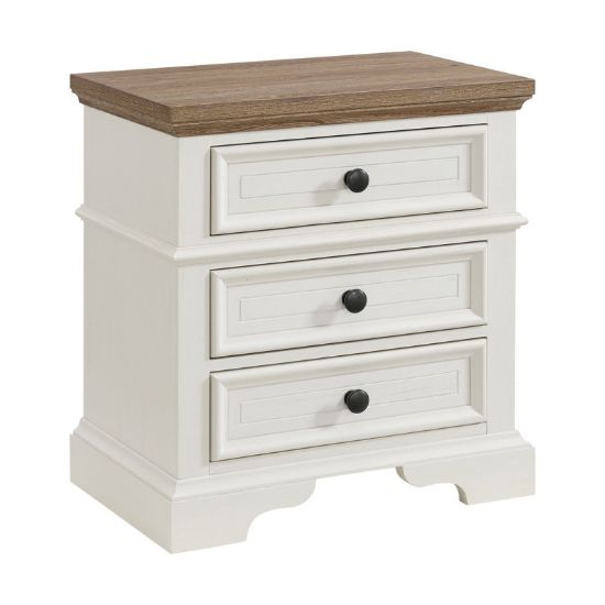 3-Drawer Nightstand with Two-Tone Design