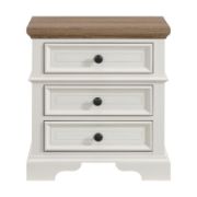 3-Drawer Nightstand with Two-Tone Design