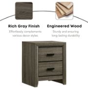 Children's Nightstand with 2 Storage Drawers
