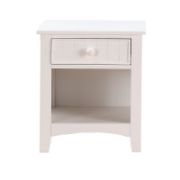Wooden Nightstand with Drawer and Open Shelf