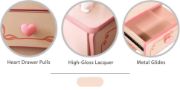 Pink Two-Drawer Nightstand with Heart Handles