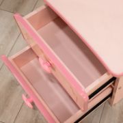 Pink Two-Drawer Nightstand with Heart Handles