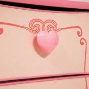 Pink Two-Drawer Nightstand with Heart Handles