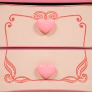 Pink Two-Drawer Nightstand with Heart Handles