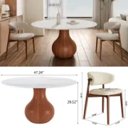 3 - Piece Modern Farmhouse Round Dining Table Set For 2