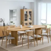 Oval Wood Dining Table with 2 Legs