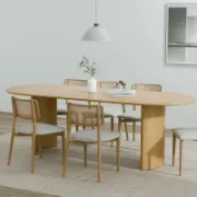 Oval Wood Dining Table with 2 Legs