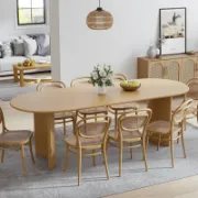 Oval Wood Dining Table with 2 Legs